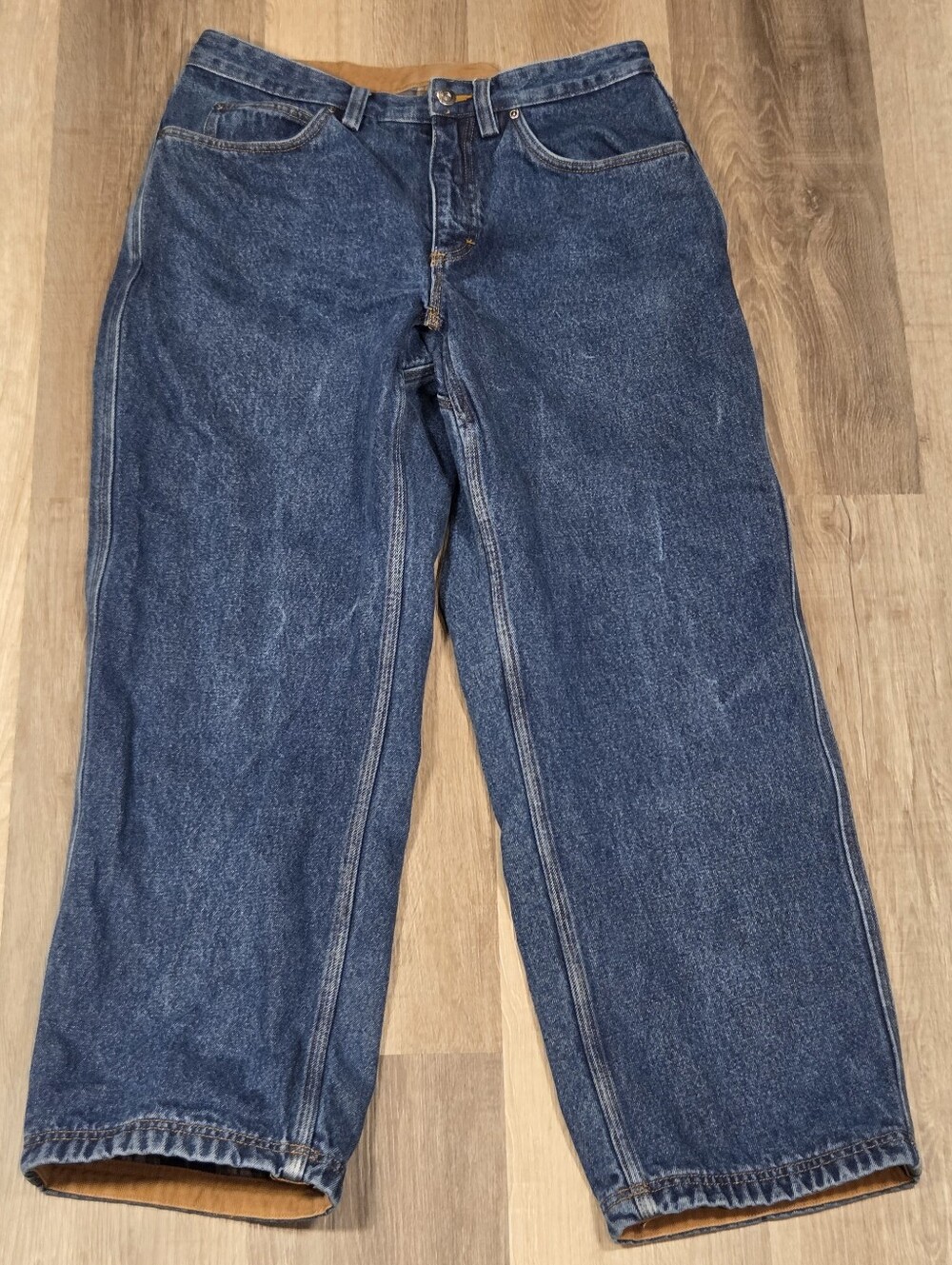 Duluth Trading Co Flannel Lined Jeans 32x30 Blue Relaxed Fit Work Denim